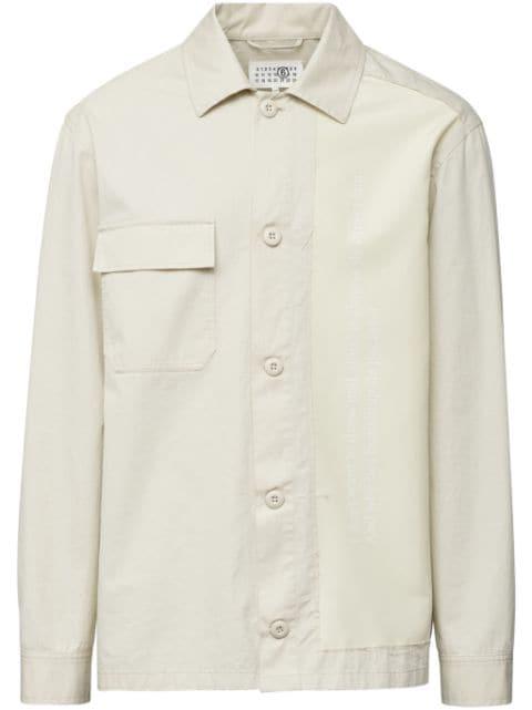 gabardine-weave cotton shirt jacket by MM6 MAISON MARGIELA
