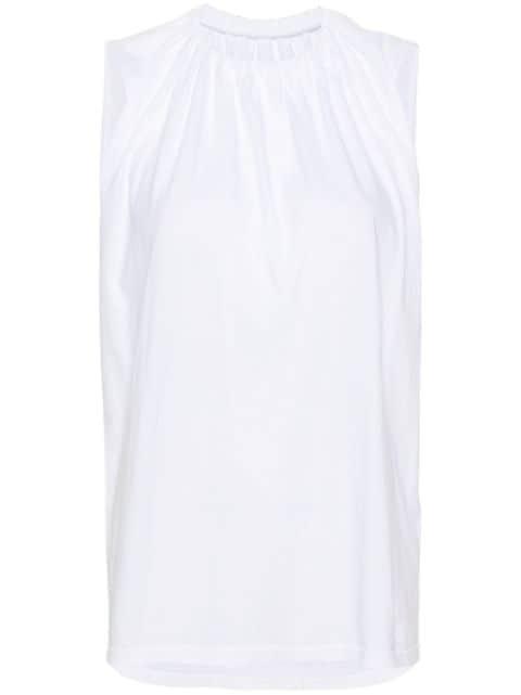 gathered-detail cotton tank top by MM6 MAISON MARGIELA