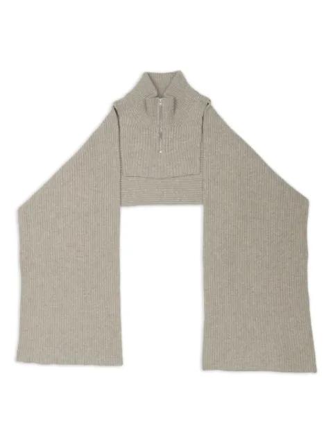 half-zip ribbed scarf by MM6 MAISON MARGIELA