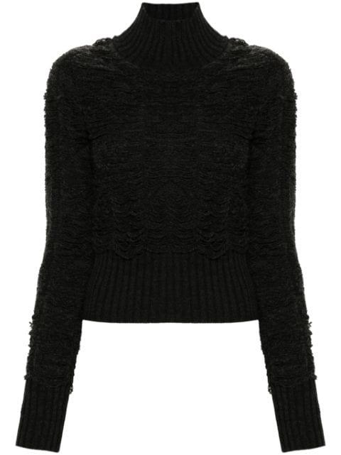 high-neck distressed jumper by MM6 MAISON MARGIELA