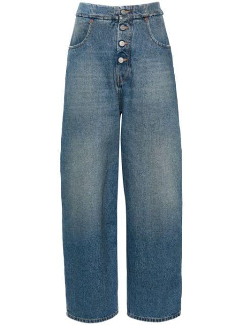 high-rise wide-leg jeans by MM6 MAISON MARGIELA