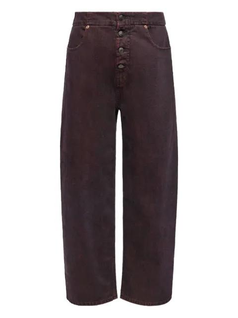 high-waisted button-fly jeans by MM6 MAISON MARGIELA