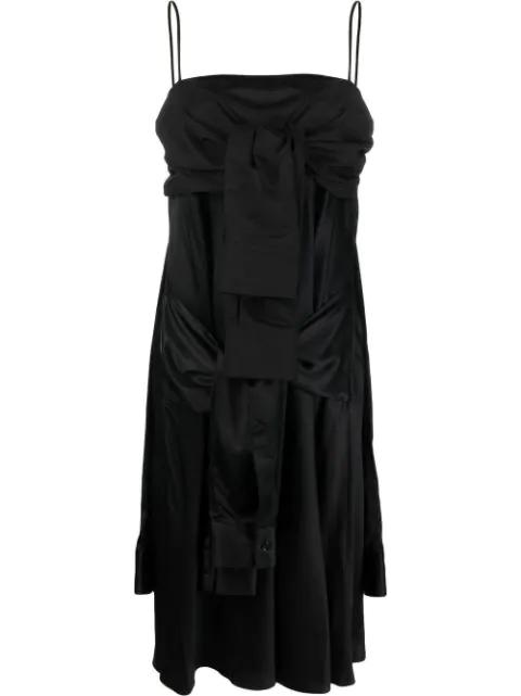 knot-detail cotton dress by MM6 MAISON MARGIELA