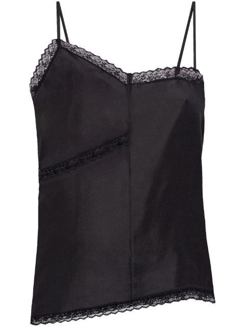 lace-detail silk top by MM6 MAISON MARGIELA