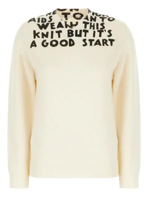 lettering-print wool sweater by MM6 MAISON MARGIELA