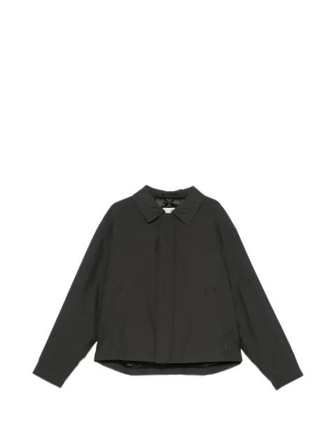 logo-embroidered concealed-fastening jacket by MM6 MAISON MARGIELA