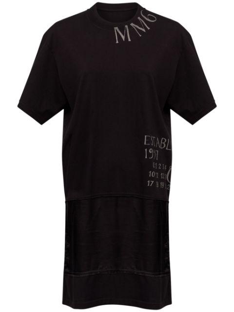 logo-print T-shirt dress by MM6 MAISON MARGIELA