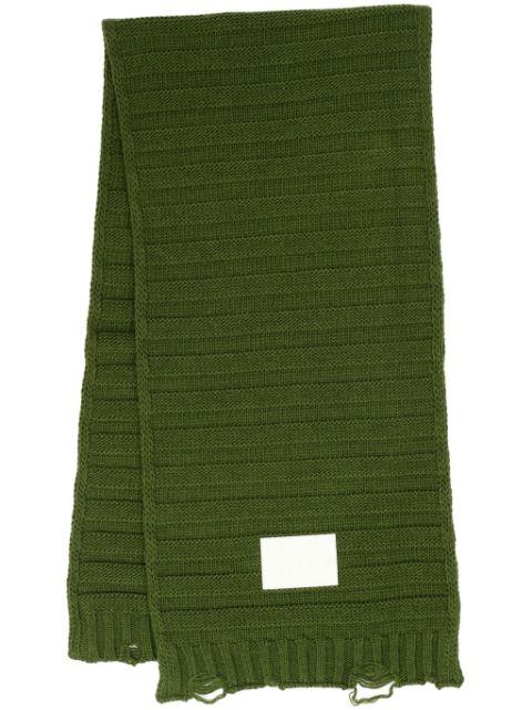 logo-print knitted scarf by MM6 MAISON MARGIELA