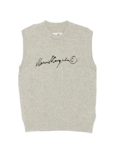 logo-print knitted sweater by MM6 MAISON MARGIELA