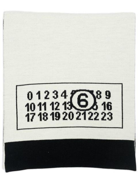 logo-print wool-blend scarf by MM6 MAISON MARGIELA