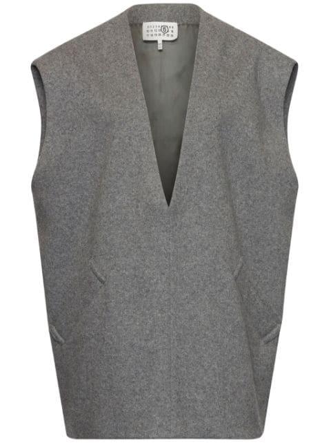 mélange-effect felted vest by MM6 MAISON MARGIELA