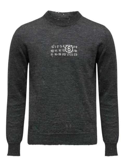 numeric crew-neck sweater by MM6 MAISON MARGIELA