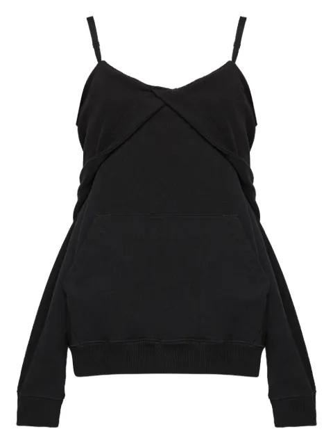 off-shoulder cotton sweatshirt by MM6 MAISON MARGIELA