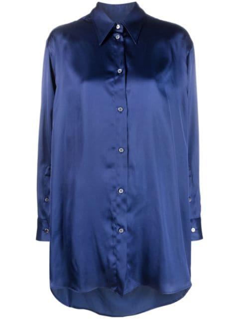 oversized cut-out satin shirt by MM6 MAISON MARGIELA