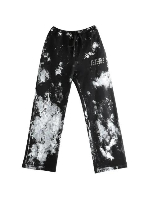 paint-splatter logo-print track pants by MM6 MAISON MARGIELA