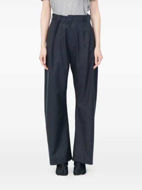 pinstripe pleated trousers by MM6 MAISON MARGIELA