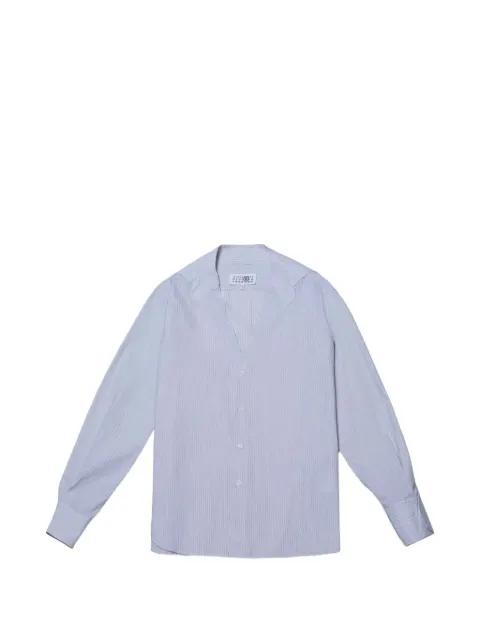pinstripe v-neck shirt by MM6 MAISON MARGIELA