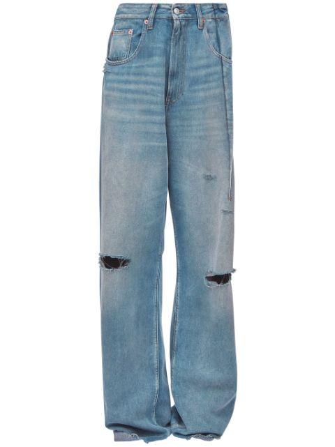 pleated bootcut jeans by MM6 MAISON MARGIELA