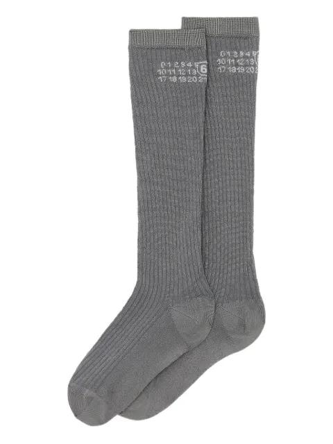 ribbed number-print socks by MM6 MAISON MARGIELA