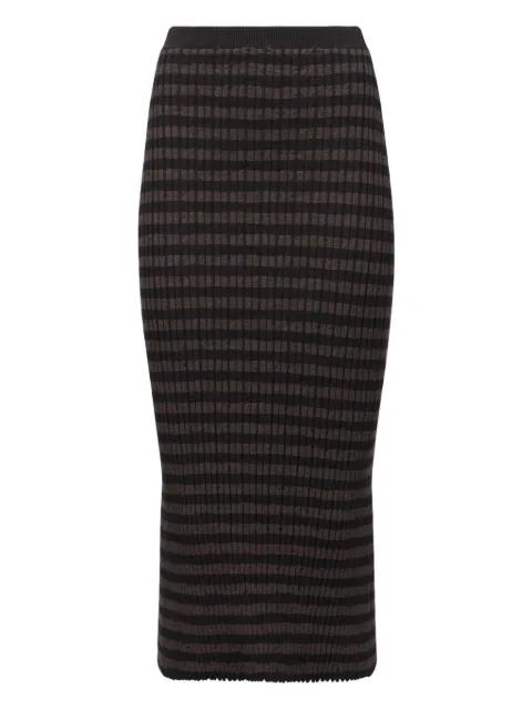 ribbed striped midi skirt by MM6 MAISON MARGIELA
