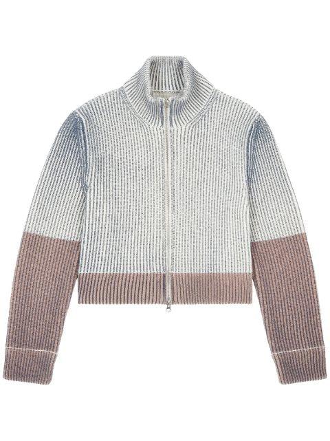 ribbed zip-up cardigan by MM6 MAISON MARGIELA