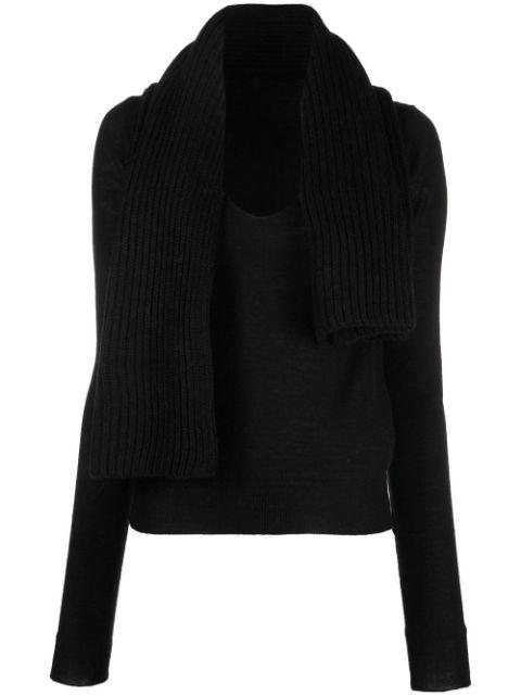 scarf-collar detail jumper by MM6 MAISON MARGIELA