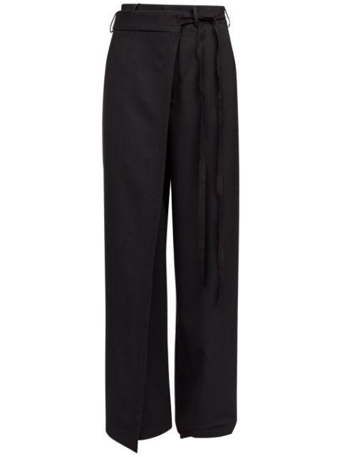 single-stitch logo flared trousers by MM6 MAISON MARGIELA
