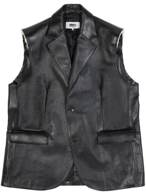sleeveless leather gilet by MM6 MAISON MARGIELA