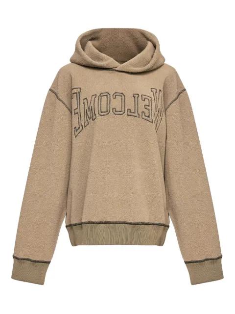 slogan-embroidered hoodie by MM6 MAISON MARGIELA