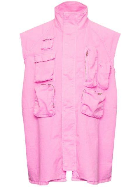 stitch-logo cotton-blend gilet by MM6 MAISON MARGIELA