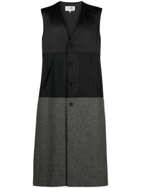 two-tone wool gilet by MM6 MAISON MARGIELA
