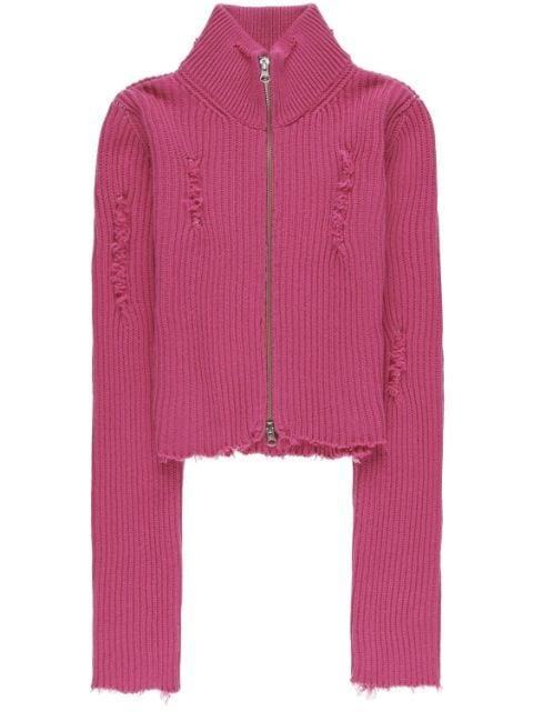 zip-up cropped cardigan by MM6 MAISON MARGIELA