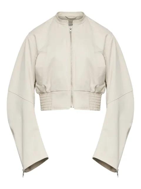 zip-up ruched bomber jacket by MM6 MAISON MARGIELA