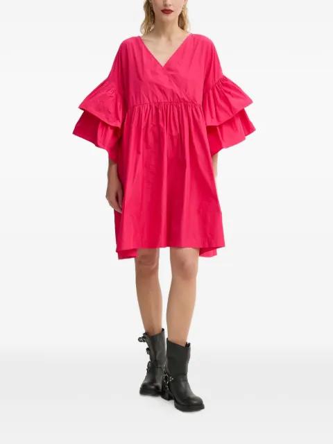 ruffled V-neck mini dress by MMC STUDIO