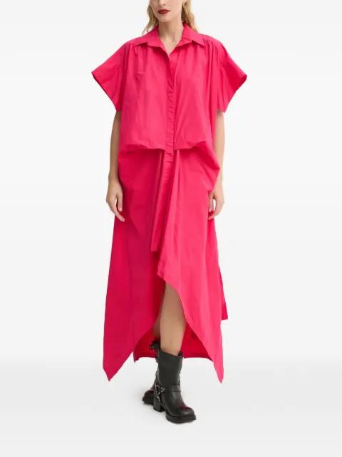 short-sleeve draped dress by MMC STUDIO