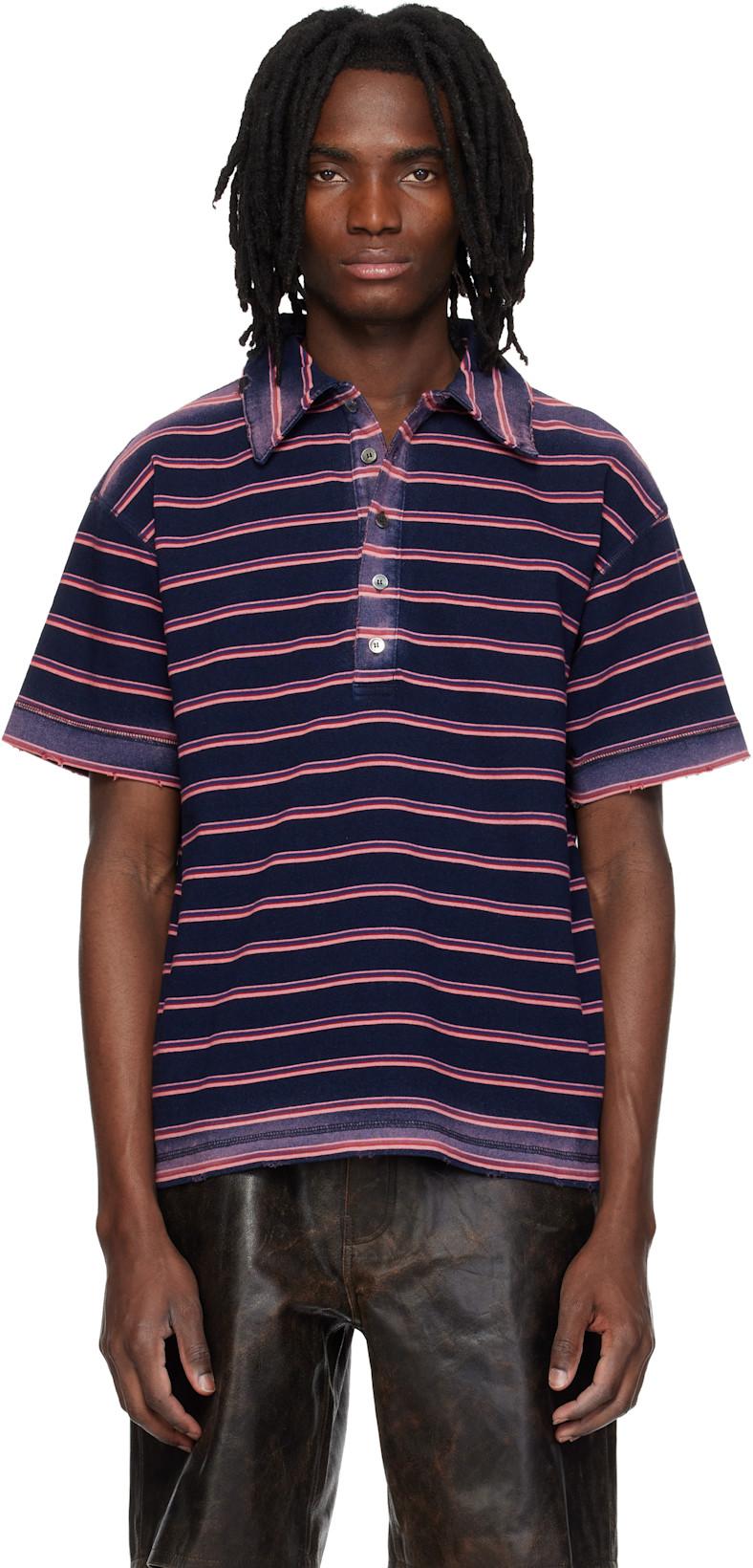 Navy & Pink Sunstripe Polo by MMIC
