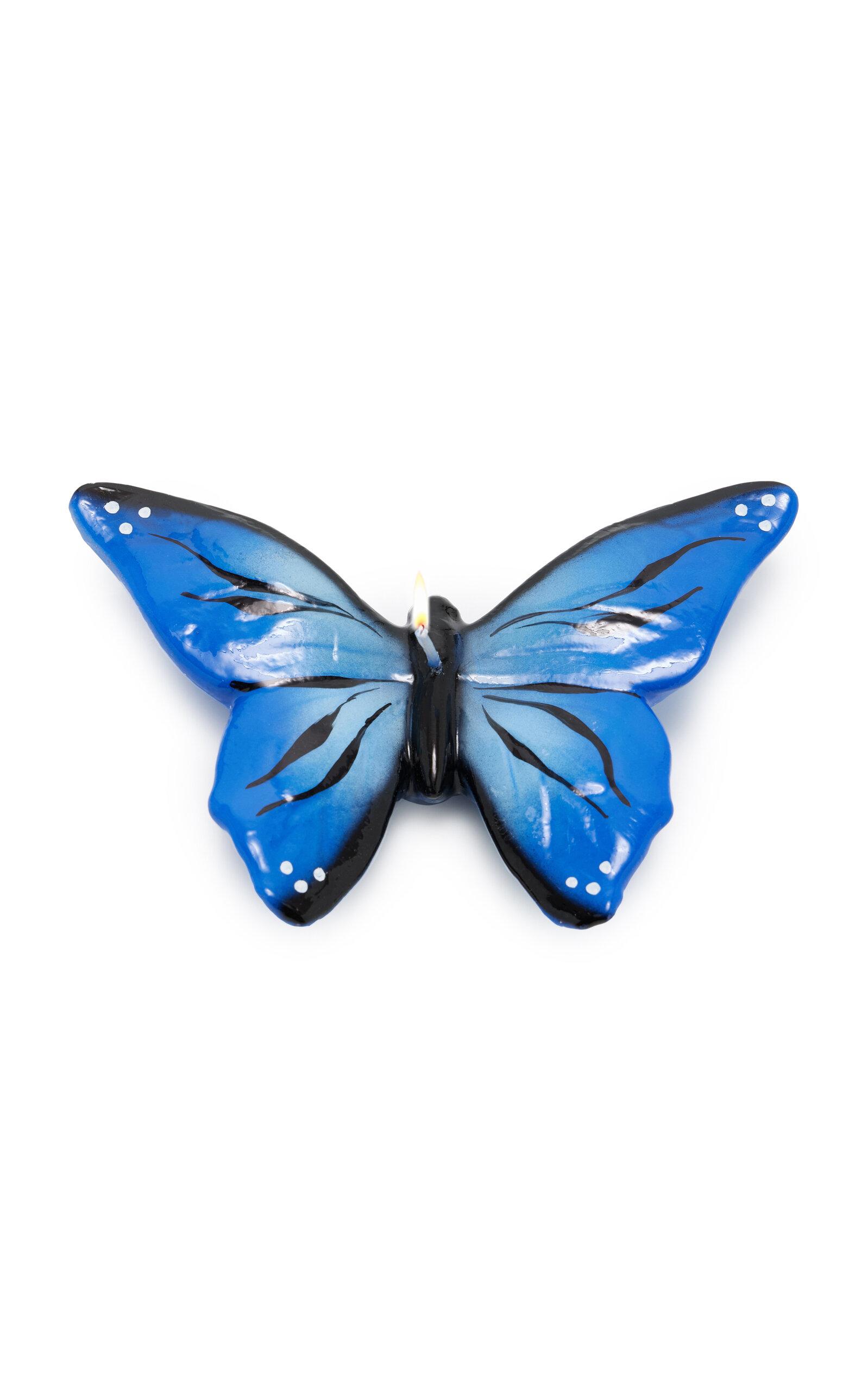 Moda Domus - Exclusive La Isla Butterfly Wax Candle - Blue - Moda Operandi by MODA DOMUS