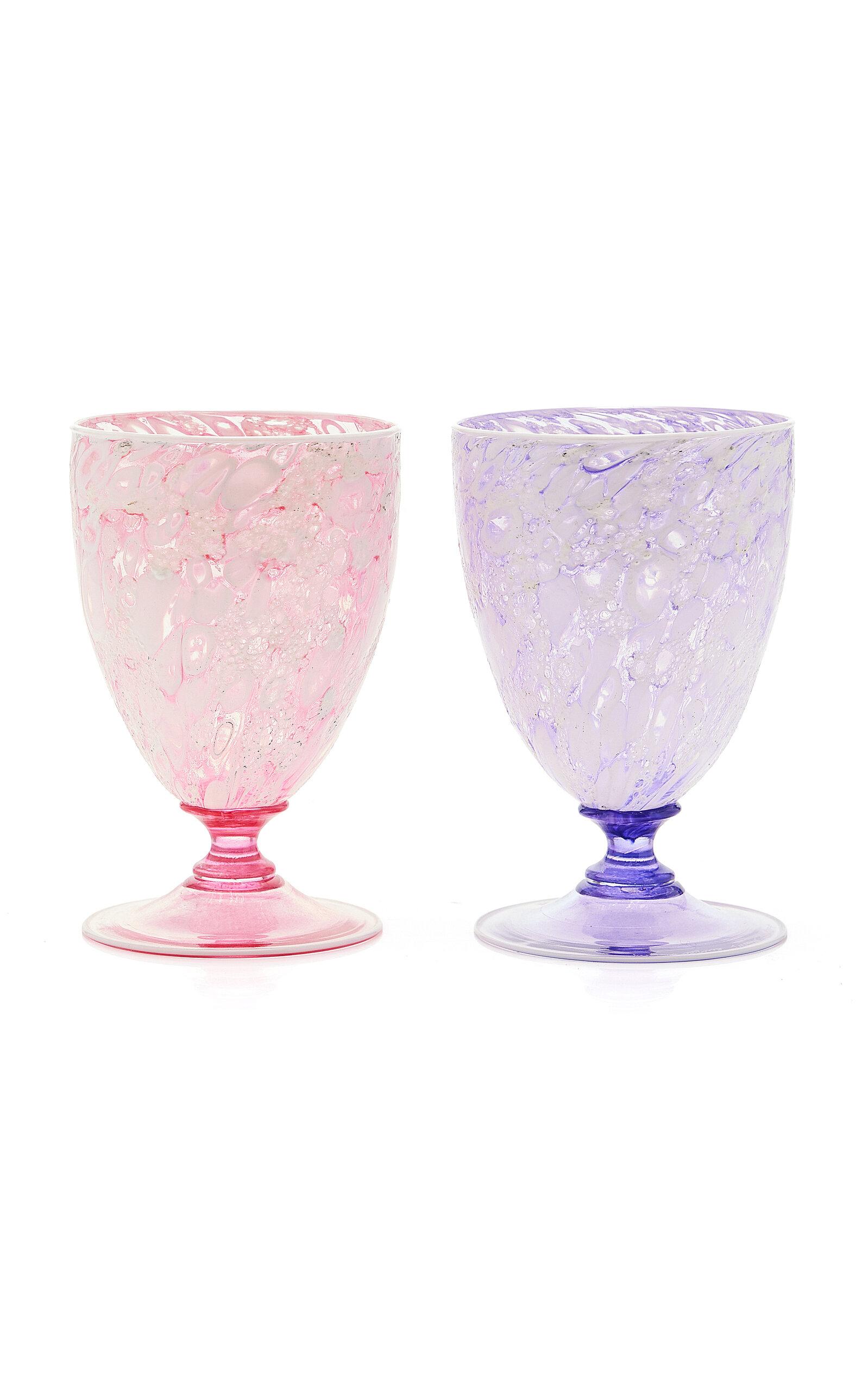 Moda Domus - Exclusive La Isla Set-of-Two Murano Glass Goblets - Multi - Moda Operandi by MODA DOMUS