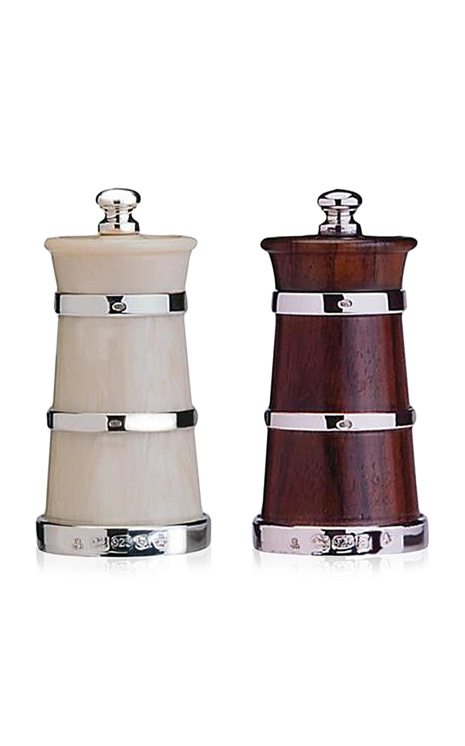 Moda Domus - Ivory Salt and Wood Pepper Shaker Set - Multi - Moda Operandi by MODA DOMUS