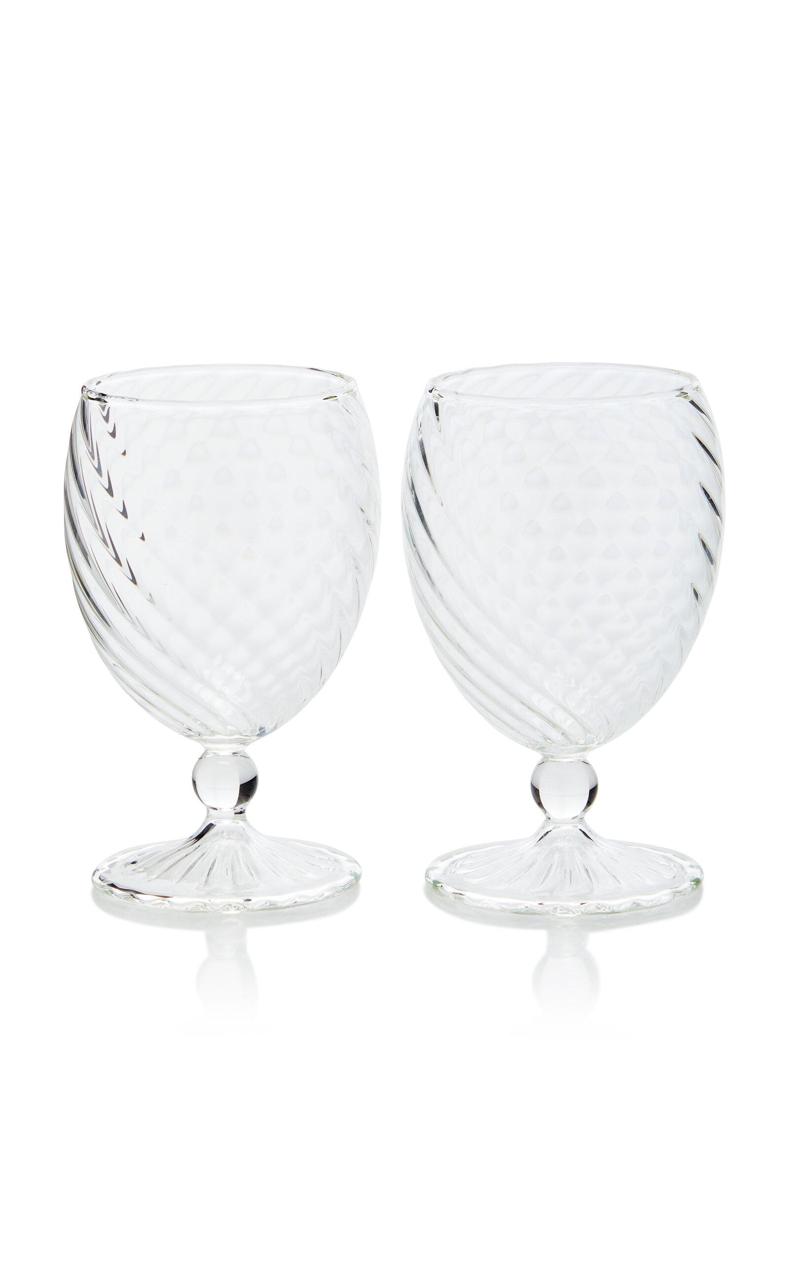 Moda Domus - Nucleo Set-of-Two Wine Glasses - Clear - Moda Operandi by MODA DOMUS