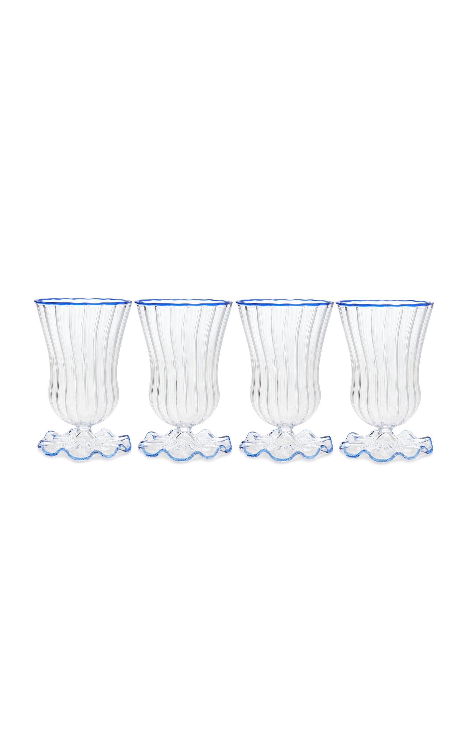 Moda Domus - Set-Of-Four Water Glasses - Blue - Moda Operandi by MODA DOMUS