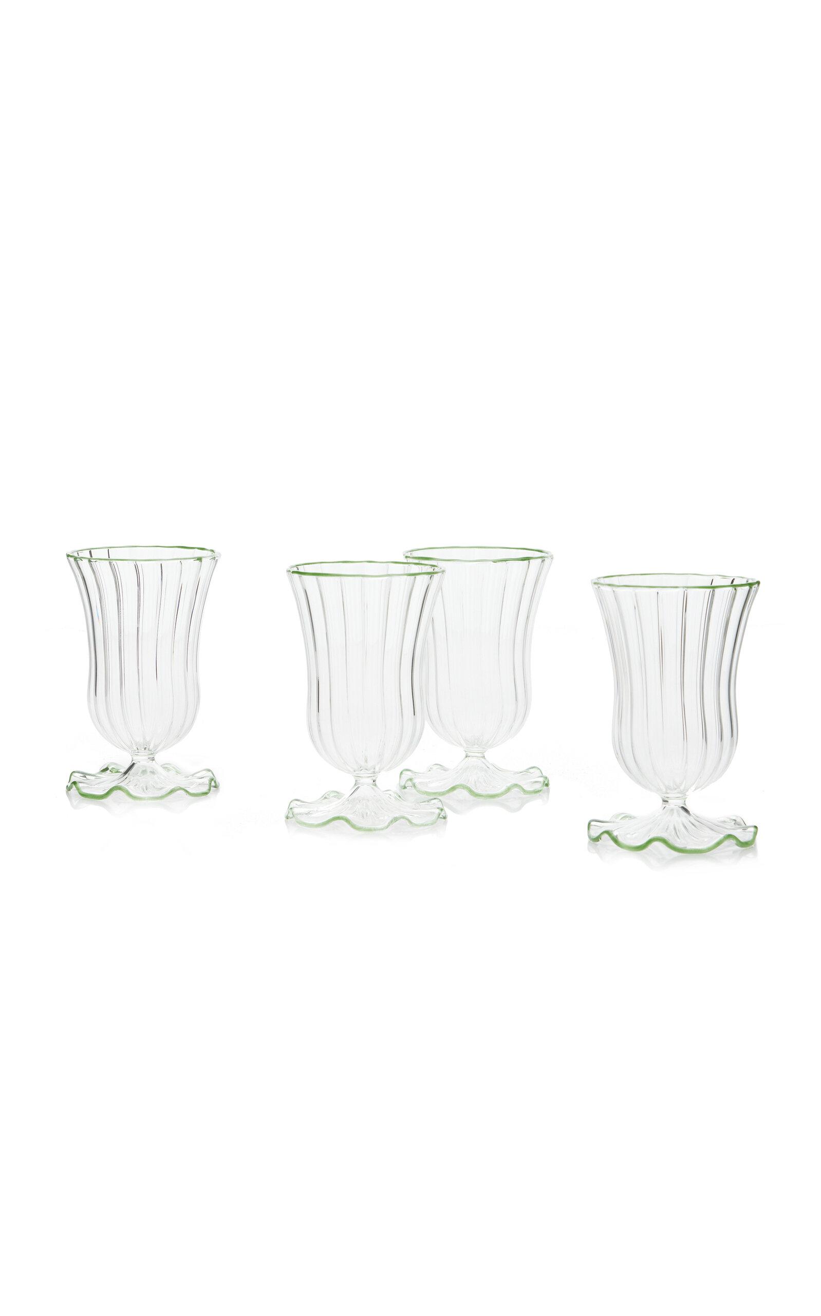 Moda Domus - Set-Of-Four Water Glasses - Green - Moda Operandi by MODA DOMUS
