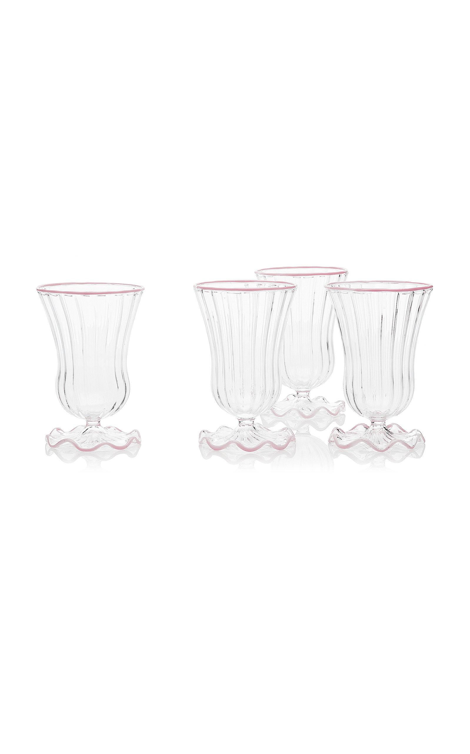 Moda Domus - Set-Of-Four Wine Glasses - Pink - Moda Operandi by MODA DOMUS