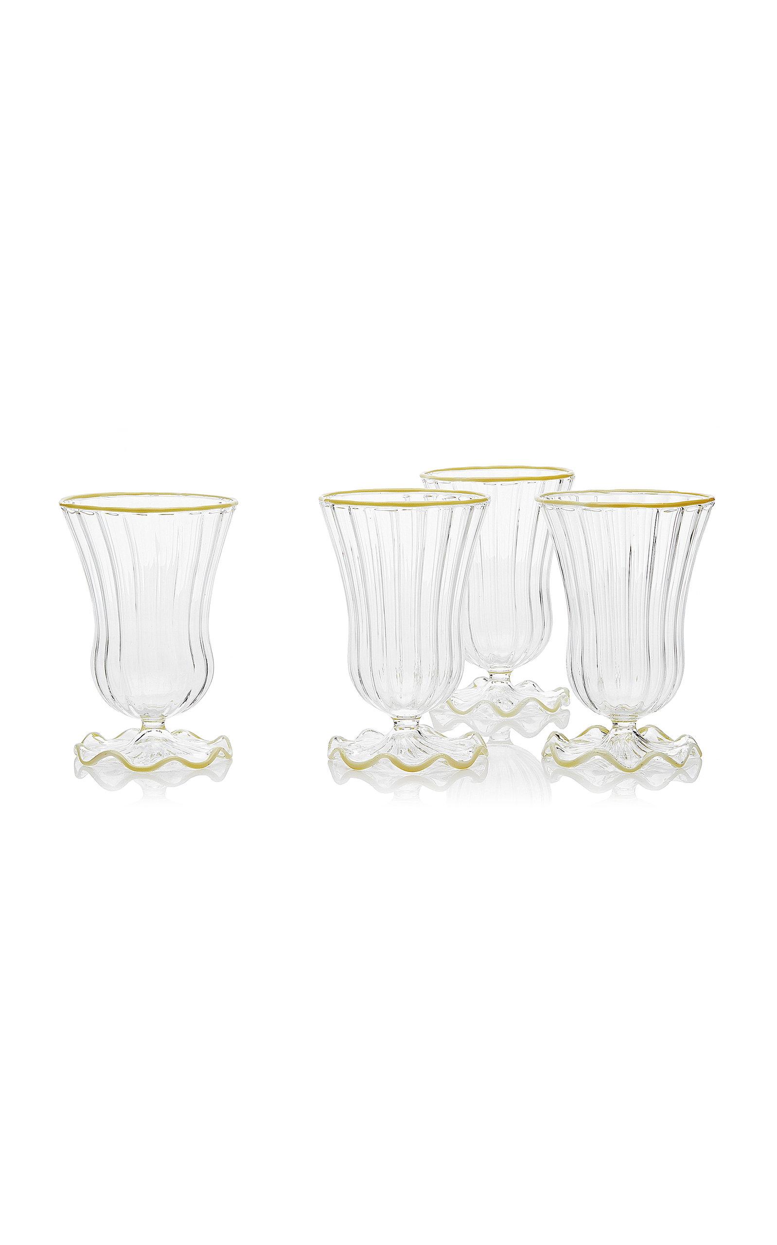 Moda Domus - Set-Of-Four Wine Glasses - Yellow - Moda Operandi by MODA DOMUS