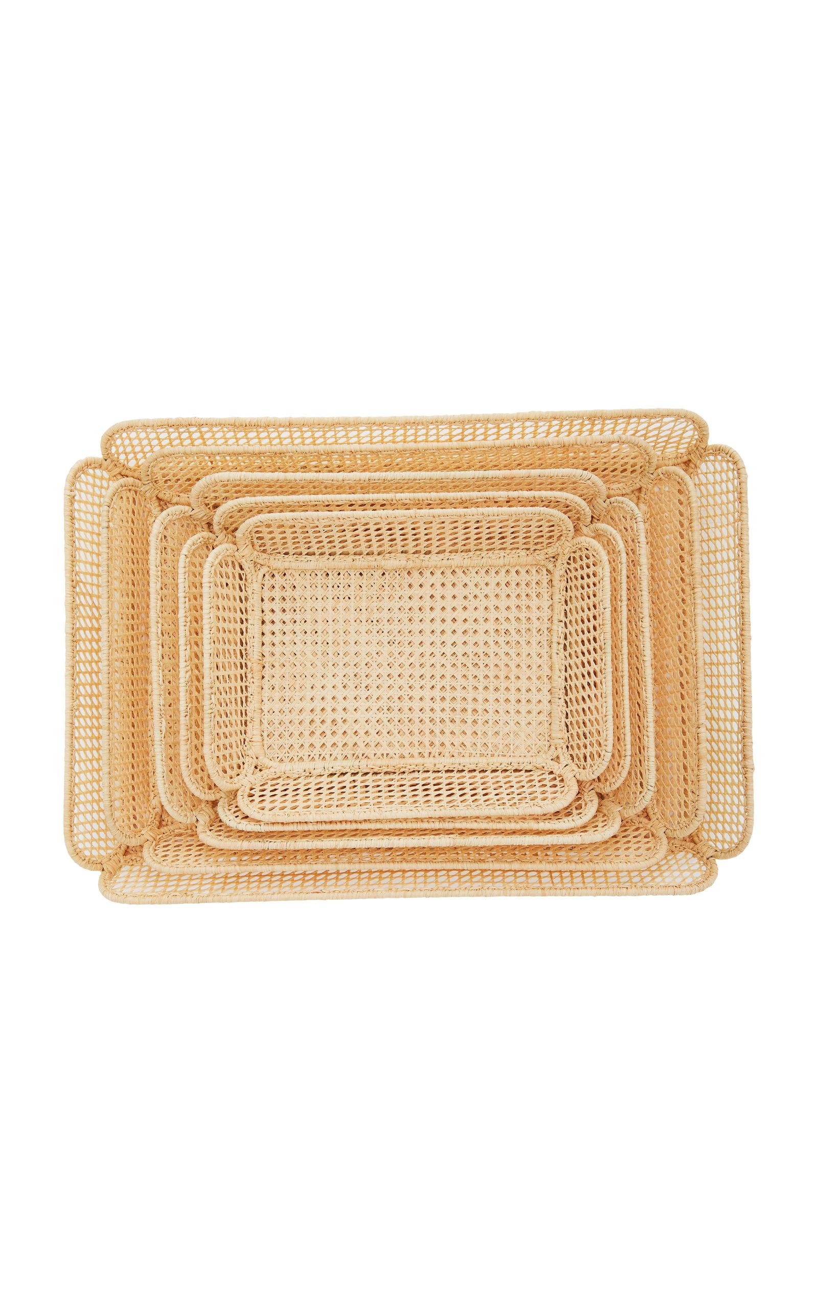 Moda Domus - Set-of-Five Wicker Nesting Baskets - Neutral - Moda Operandi by MODA DOMUS