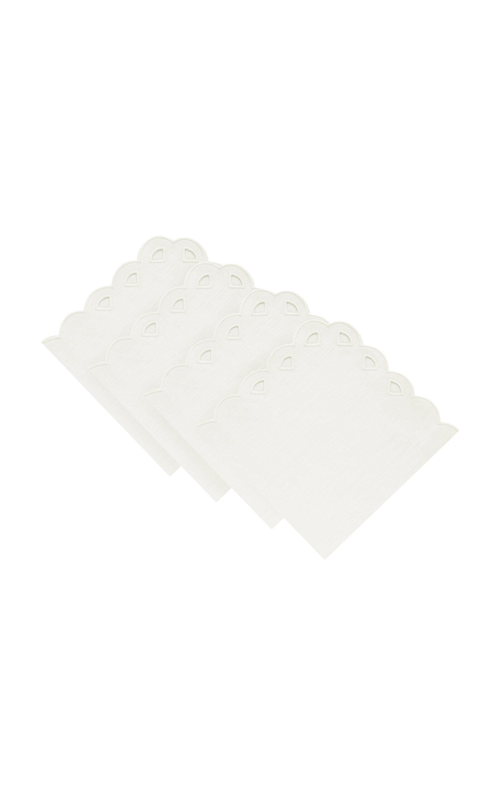 Moda Domus - Set-of-Four Handcrafted Linen Napkins - White - Moda Operandi by MODA DOMUS