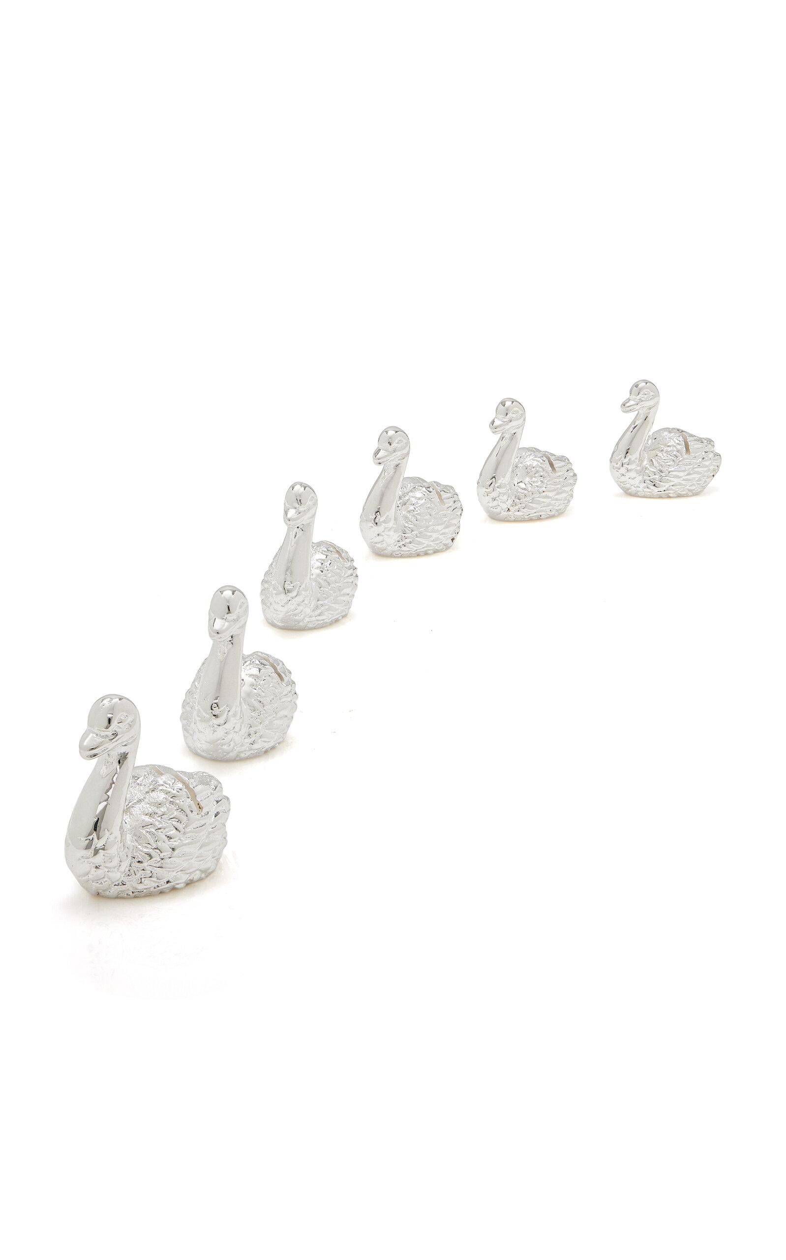 Moda Domus - Set-of-Six Swan Silver-Plated Place Card Holders - Silver - Moda Operandi by MODA DOMUS
