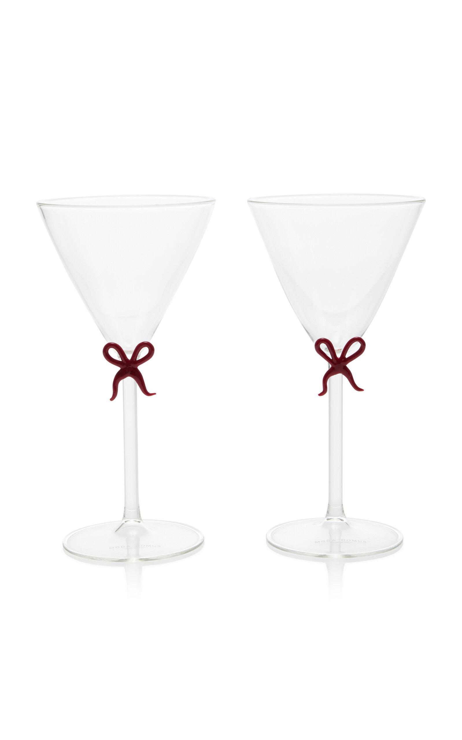 Moda Domus - Set-of-Two Handmade Martini Glasses - Red - Moda Operandi by MODA DOMUS