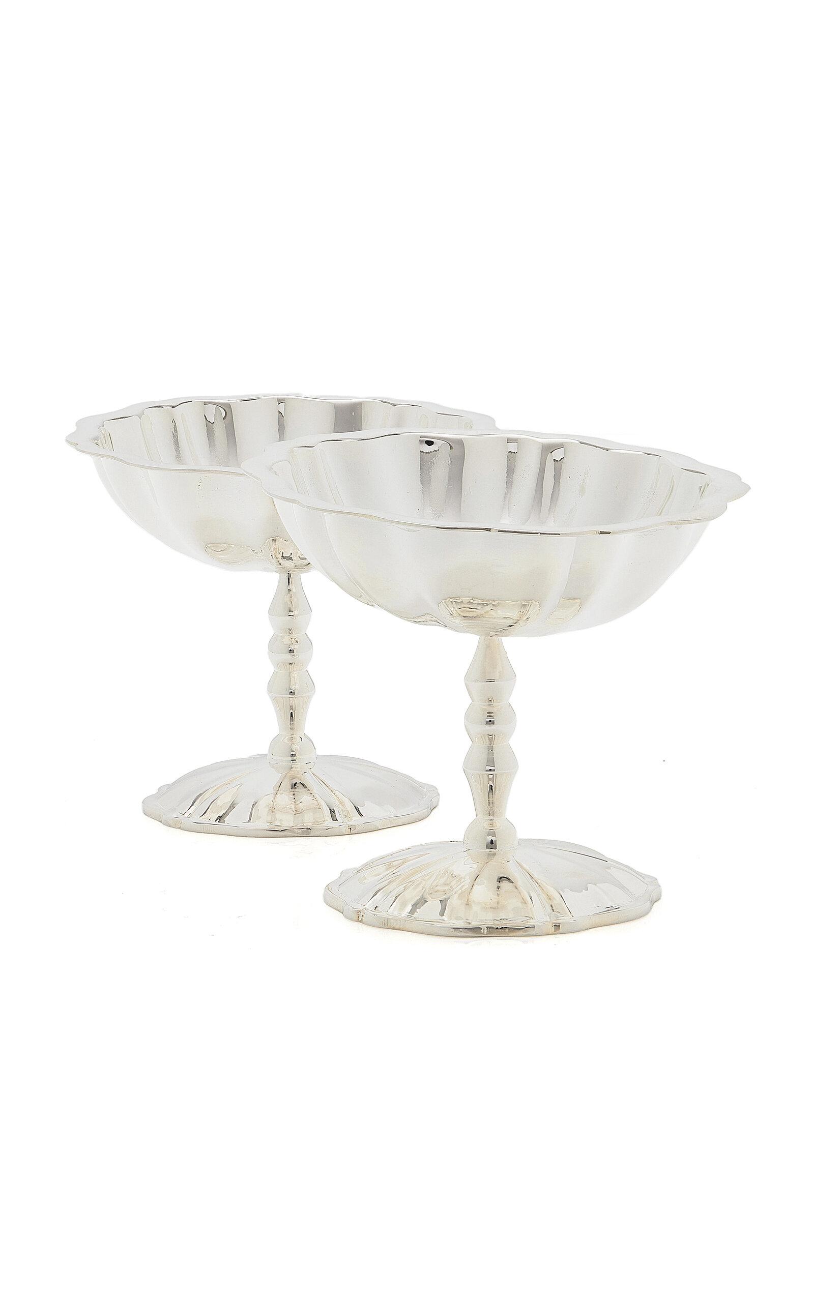 Moda Domus - Set-of-Two Silver-Plated Champagne Coupes - Silver - Moda Operandi by MODA DOMUS