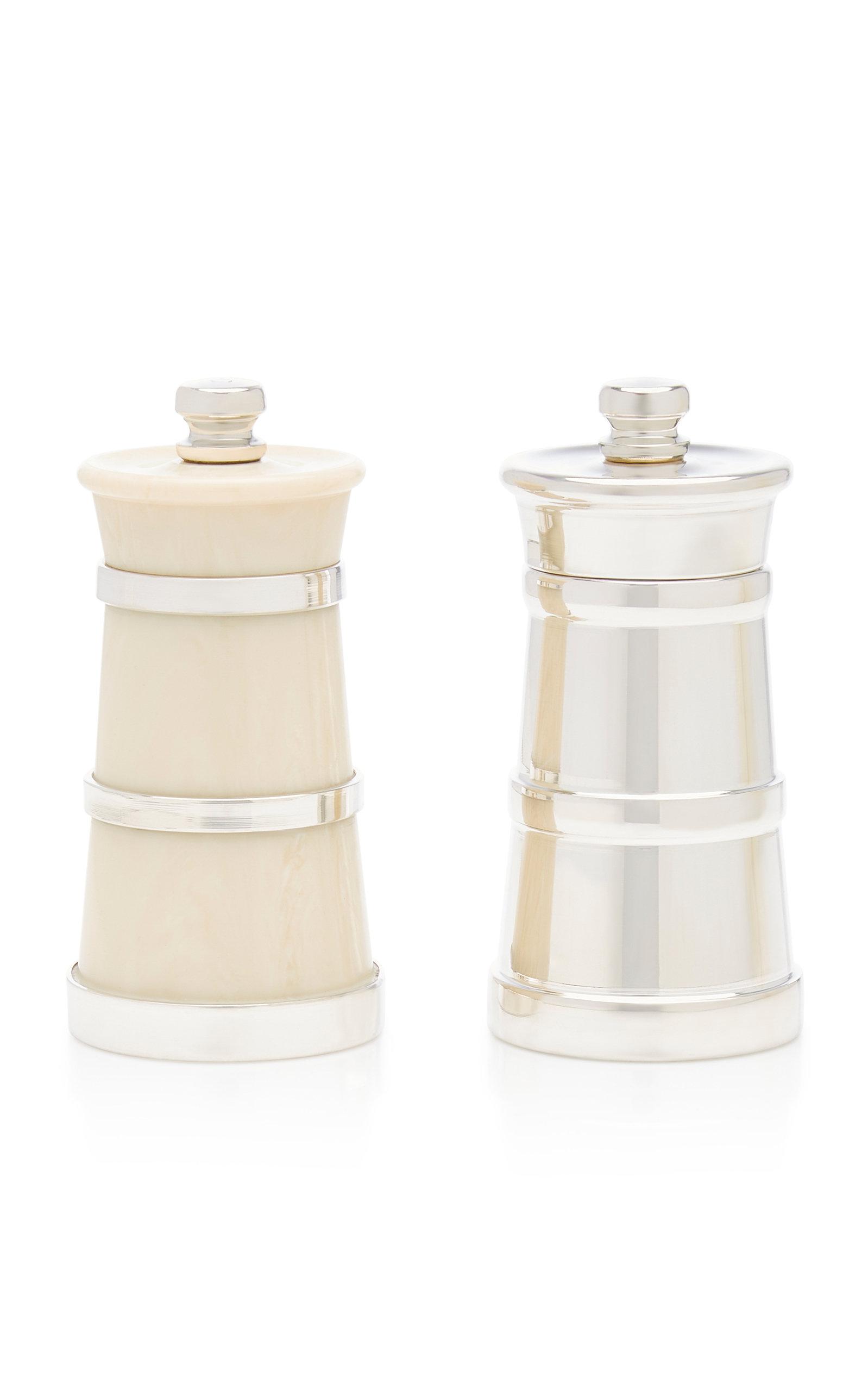 Moda Domus - Silver Pepper and Ivory Salt Shaker Set - Multi - Moda Operandi by MODA DOMUS